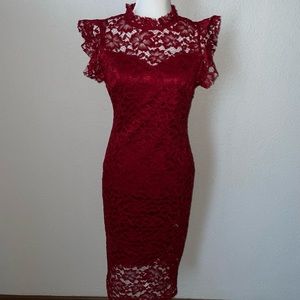 Red lace dress